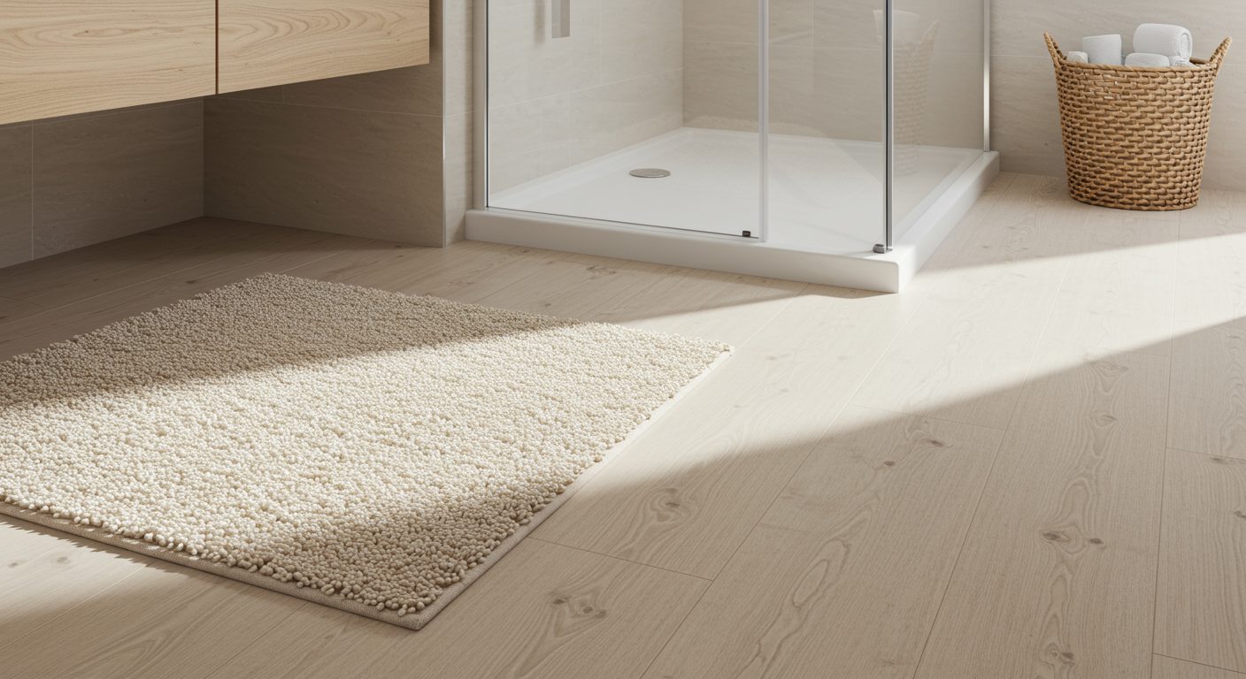 Tapis salle de bain : 9 conseils pour un sol sûr, sec et élégant