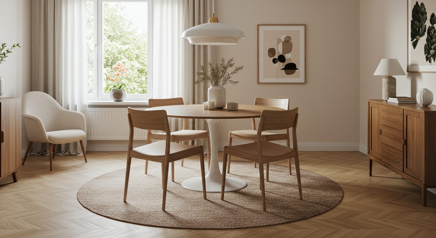 Tapis rond : placement, dimensions et règles d'or pour chaque pièce